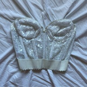 Sears white lace bustier top
